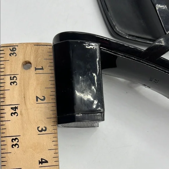 Jeffrey Campbell Sz 7 JAMM-3‎ Jelly Slide Sandal Black Chunky Heel Sandals NEW - Picture 12 of 13